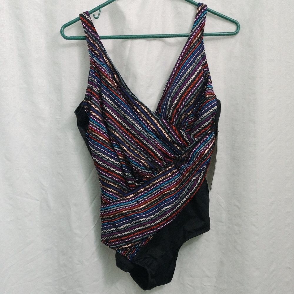 NWT MIraclesuit Shimmer Links Oceanus One-Piece Swimsuit